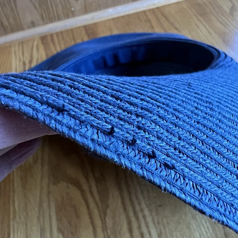 Boden Sun Hat Wide Brim Navy Vacation Beach Nautical Floppy Paper 21.5 Small/Med
